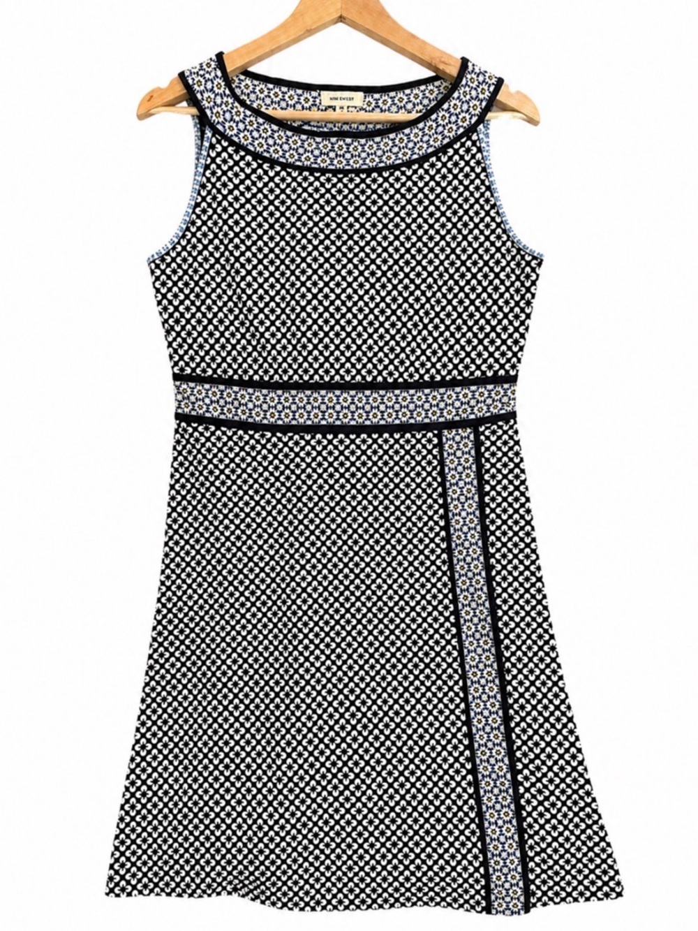 Max Studio Black & White Sleeveless Midi Dress Sundress Summer Boho Festival 🌻